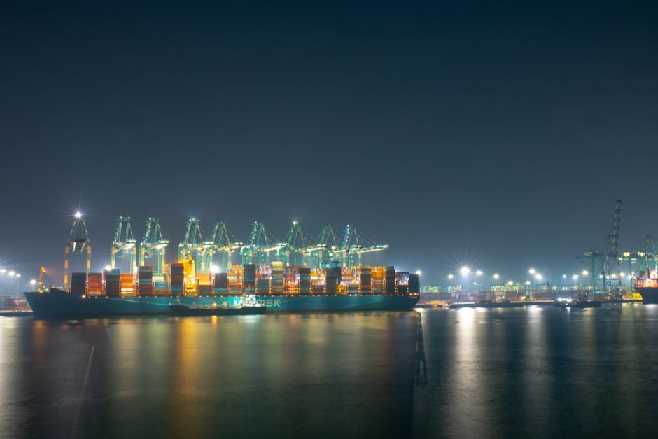 Night Security and Container Screening at a Busy Port Terminal